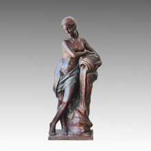 Grande Estátua Nude Senhora Fonte Bronze Escultura, Milo Tpls-009